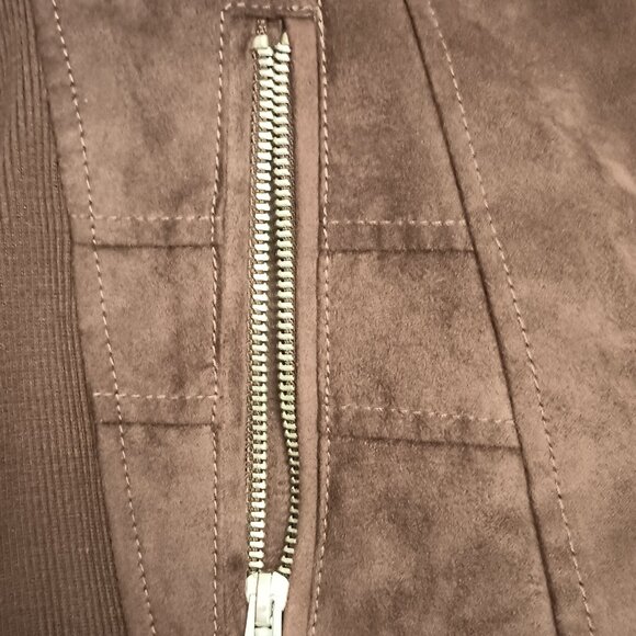 New Directions Size XL Brown Faux Suede Jacket (EUC) - Picture 4 of 13